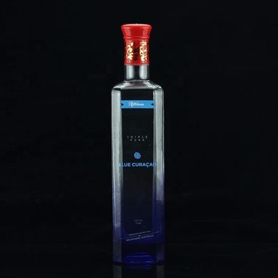 750 ml χρωματιστά γυάλινα μπουκάλια με χρυσό κολάρο υλικό και τέλος σχεδιασμός για βότκα