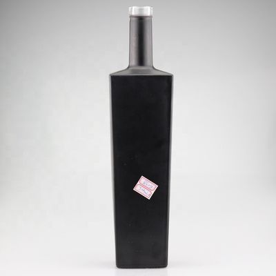750 ml Λάμψη Μαύρο Γυαλί Βότκα Ζωγραφισμένα μπουκάλια Σκηνότυπη Τζιν Κλείσιμο μπουκάλι ποτό