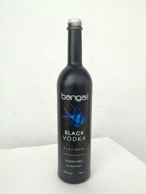 750 ml Λάμψη Μαύρο Γυαλί Βότκα Ζωγραφισμένα μπουκάλια Σκηνότυπη Τζιν Κλείσιμο μπουκάλι ποτό