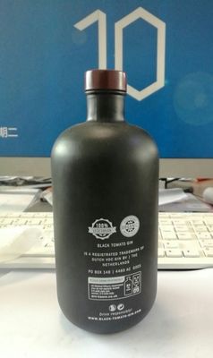 750 ml Λάμψη Μαύρο Γυαλί Βότκα Ζωγραφισμένα μπουκάλια Σκηνότυπη Τζιν Κλείσιμο μπουκάλι ποτό