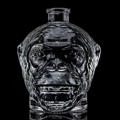 Μοναδικό σχεδιασμό 500ml 750ml μαιμουδάκι σχήμα γυάλινο μπουκάλι για βότκα οινόπνευμα με φελλό