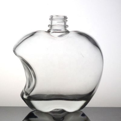 Διαυγές μπουκάλι χυμού σε σχήμα μήλου 500 ml High Flint Glass Flask με πλαστικό καπάκι