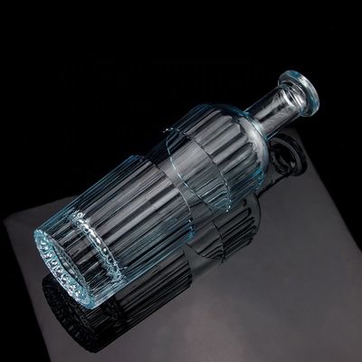 Ωραίο Ελαφρύ Μπλε 750ml 75cl Σημερινές Λωρίδες Φιαλάκι Βοτκά με Καπάκι Φτιαγμένο από Διαφανές Γυαλί
