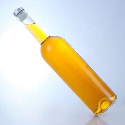 Προσαρμοσμένο λογότυπο γυάλινο μπουκάλι για 750ml μακρύ λαιμό διαυγές Flint Gin Ρουμ Σαμπάνια Λικέρ