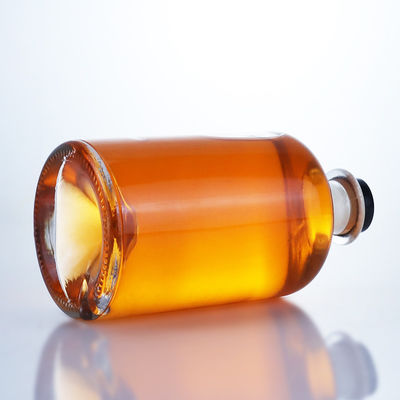 Γυάλινο κολάρο 750 ml Κοντός λαιμός Στρογγυλό σχήμα Άδειο Διαυγές Σφιντ Τζιν Ρουμ Σαμπάνια Λικέρ Πνευματώδη Ποτά μπουκάλι με φελλό