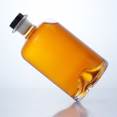 Γυάλινο κολάρο 750 ml Κοντός λαιμός Στρογγυλό σχήμα Άδειο Διαυγές Σφιντ Τζιν Ρουμ Σαμπάνια Λικέρ Πνευματώδη Ποτά μπουκάλι με φελλό