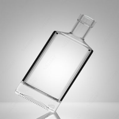 50 ml τετραγωνικό γυάλινο μπουκάλι για ουίσκι Gin Rum Custom Cap και φελλό