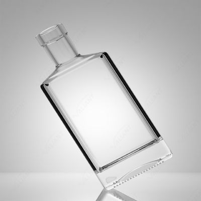 50 ml τετραγωνικό γυάλινο μπουκάλι για ουίσκι Gin Rum Custom Cap και φελλό