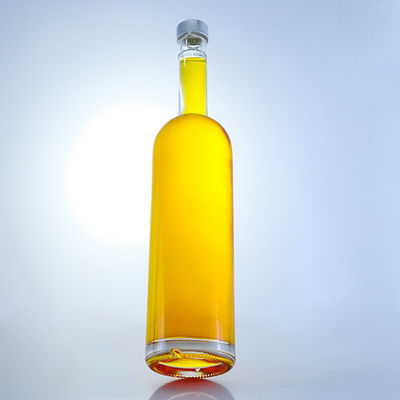 Γυάλινη βάση Μακρύ λαιμό Προσαρμοσμένο Super Flint Rum Βότκα Ουίσκι Τεκίλα Τζιν μπουκάλι με φελλό