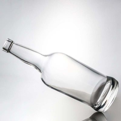 Προσαρμοσμένο λογότυπο γυάλινο κολάρο 700ml στρογγυλό μπουκάλι αλκοόλ για βότκα μπράντυ ουίσκι και περισσότερα