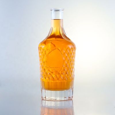 Φλίντ γυάλινο μπουκάλι για τζιν ρούμι σαμπάνια μπράντυ και ουίσκι με προσαρμοσμένο λογότυπο