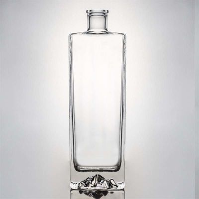 Γυάλινα αλκοόλ μπουκάλι 750ml Τζιν Ρουμ Τεκίλα Βότκα Ουίσκι με καθαρό γυαλί και φελλό