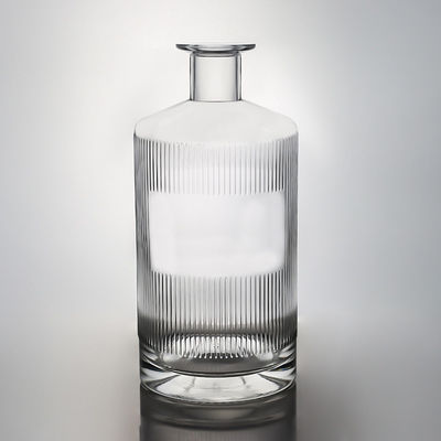 Προσαρμοσμένο σχήμα 700 ml 750 ml Ρουμ Βότκα Ουίσκι Τεκίλα Τζιν γυάλινο μπουκάλι με λογότυπο φελλού