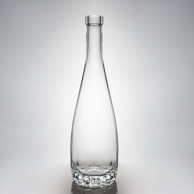 Προσαρμοσμένο σχήμα 700 ml 750 ml Ρουμ Βότκα Ουίσκι Τεκίλα Τζιν γυάλινο μπουκάλι με λογότυπο φελλού
