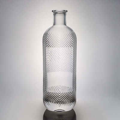 Προσαρμοσμένο σχήμα 700 ml 750 ml Ρουμ Βότκα Ουίσκι Τεκίλα Τζιν γυάλινο μπουκάλι με λογότυπο φελλού