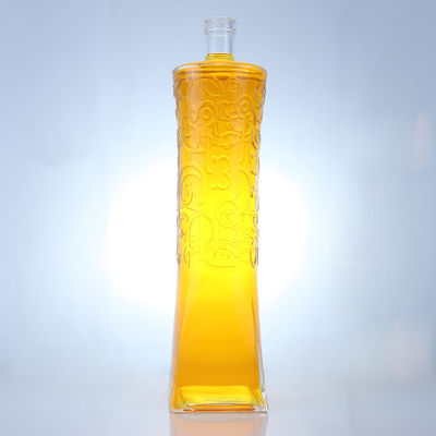 Προσαρμοσμένο καπάκι 500ml 700ml 750ml μοναδικό σχήμα γυάλινο μπουκάλι για ρούμι Βότκα Ουίσκι Τεκίλα Τζιν