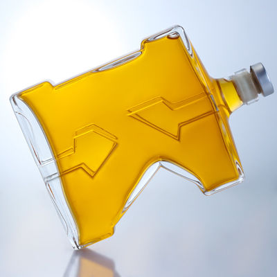 Προσαρμοσμένο K σχήμα Super Flint γυάλινο μπουκάλι για ουίσκι Gin Ρουμ Brandy Spirit Βιομηχανικό ποτό Cork Top