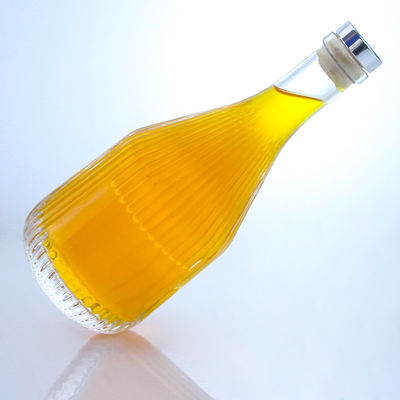 Γυαλί Στρογγυλό σχήμα 500 ml Ρουμ Βότκα Ουίσκι Τεκίλα Τζιν μπουκάλι με κάλυμμα φελλού