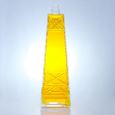 Διαυγές Μοναδικό Σχήμα 700ml 75cl Εμφασμένο Super Flint Rum Vodka Μπουκάλι Γυαλιού Ουίσκι Με Κεπάκι Στροφής
