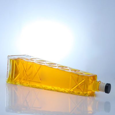 Διαυγές Μοναδικό Σχήμα 700ml 75cl Εμφασμένο Super Flint Rum Vodka Μπουκάλι Γυαλιού Ουίσκι Με Κεπάκι Στροφής