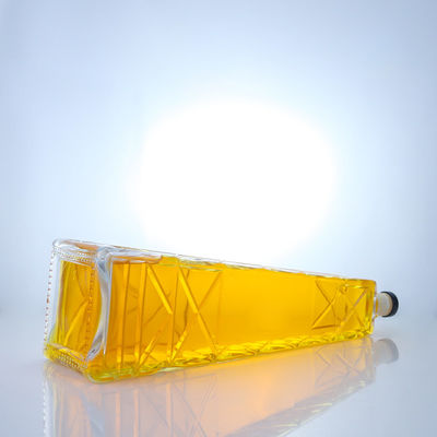 Διαυγές Μοναδικό Σχήμα 700ml 75cl Εμφασμένο Super Flint Rum Vodka Μπουκάλι Γυαλιού Ουίσκι Με Κεπάκι Στροφής