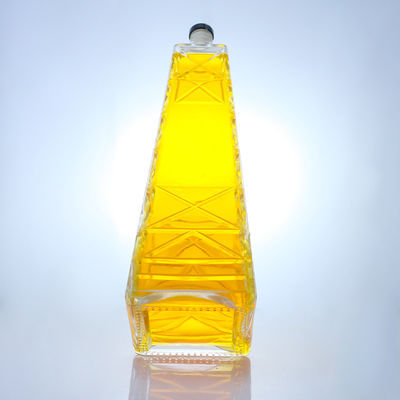 Διαυγές Μοναδικό Σχήμα 700ml 75cl Εμφασμένο Super Flint Rum Vodka Μπουκάλι Γυαλιού Ουίσκι Με Κεπάκι Στροφής