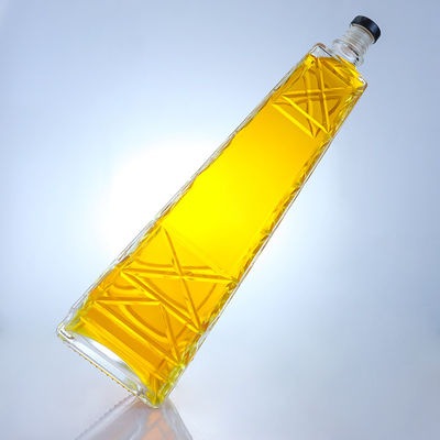Διαυγές Μοναδικό Σχήμα 700ml 75cl Εμφασμένο Super Flint Rum Vodka Μπουκάλι Γυαλιού Ουίσκι Με Κεπάκι Στροφής