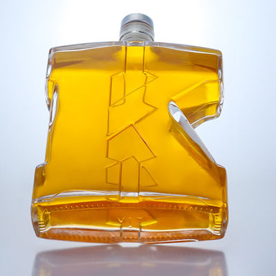 750 ml καθαρό μπουκάλι γυαλιού από φρεάτιο με μοναδικό σχήμα για τζιν ρούμι σαμπάνια μπράντυ ουίσκι