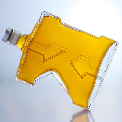 750 ml καθαρό μπουκάλι γυαλιού από φρεάτιο με μοναδικό σχήμα για τζιν ρούμι σαμπάνια μπράντυ ουίσκι