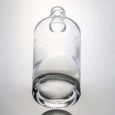 Γυαλί 750 ml Στρογγυλό σχήμα Διαυγές μπουκάλι από φρεάτιο για εξατομικευμένο τζιν ρούμι