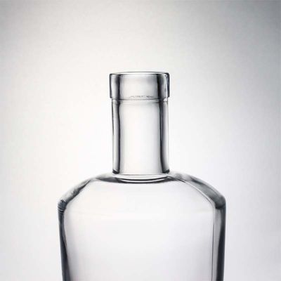 Γυαλί 750 ml Στρογγυλό σχήμα Διαυγές μπουκάλι από φρεάτιο για εξατομικευμένο τζιν ρούμι