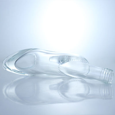 Μοναδικό σχεδιασμό Φλιντ γυαλί 500ml 750ml Βότκα Τζιν Ουίσκι Μπράντυ κενό μπουκάλι με φελλό