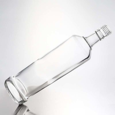 Ετικέτα Προσαρμοσμένο στρογγυλό σχήμα 730ml 1000ml Κενό υψηλό φρεατίν Gin Ρουμ Βότκα Ουίσκι Μπράντυ Λικέρ γυάλινο μπουκάλι με τύπου σφραγίσματος φελλού