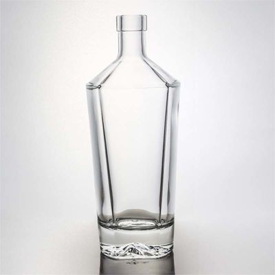 Τύπος σφράγισης Φελλός 500ml 800ml 1000ml Στρογγυλό σχήμα High Flint γυάλινο μπουκάλι για οινόπνευμα