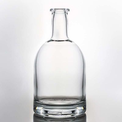 Ουίσκι 750ml 800ml 1000ml Clear Flint Heavy Base γυάλινο μπουκάλι με ξύλινο φελλό