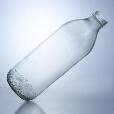 Διαφανή γυάλινα μπουκάλια 1020 ml με καπάκι με βίδα και μοναδικό σχήμα