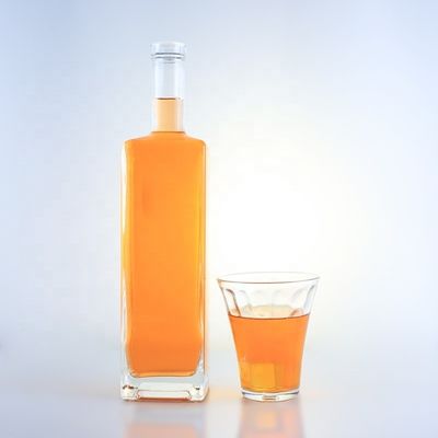 Σφιχτό κάτω 750 ml γυάλινο μπουκάλι για οινοπνευματώδη ποτά κρασί ουίσκι βότκα τζιν