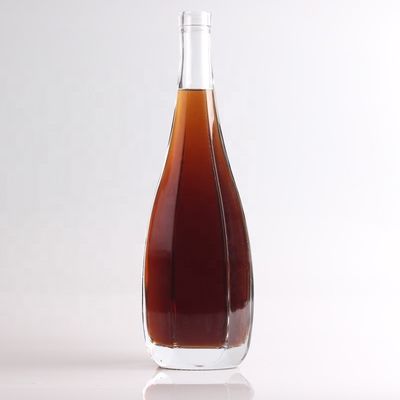 Διαφανές 750 ml γυαλί φλιντ άδειο ποτό ρούμι τζιν οινοπνεύματα βότκα τεκίλα μπουκάλια με φελλό
