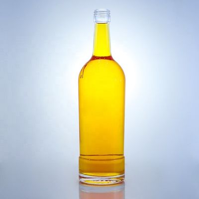 Γυάλινο κολάρο Στρογγυλό σχήμα Κενά γυάλινα μπουκάλια 750 ml για τεκίλα Μπράντυ Ρουμ Τζιν Ουίσκι