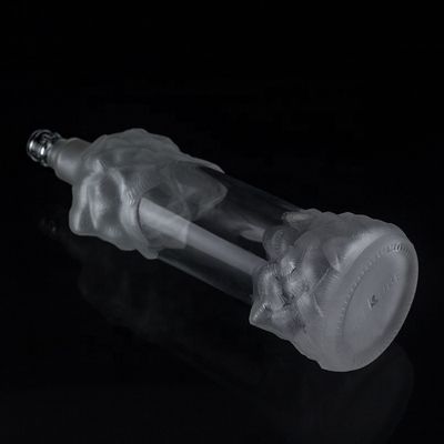 500ml 700ml 750ml Διαφανές μπουκάλι γυαλιού από φλίκο για σαμπάνια Gin Rum μοναδικό σχεδιασμό