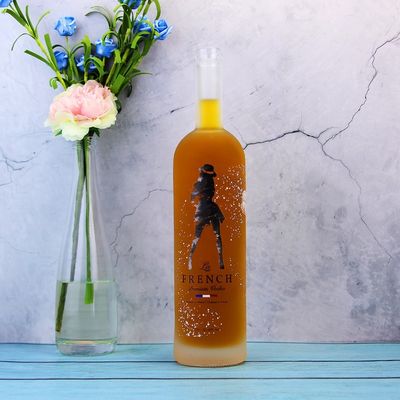 Χονδρεμπόριο 750ml 1000ml παγωμένο Decal γυάλινο μπουκάλι για μπύρα Βότκα Ουίσκι Πνευματώδη
