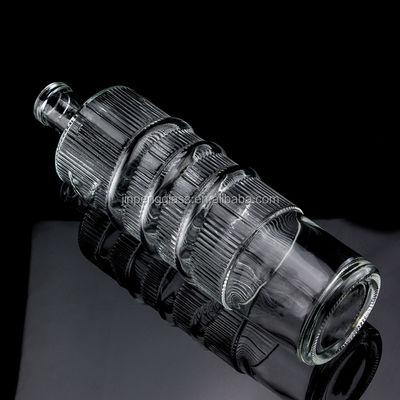 Λοξοφόρο μπουκάλι γυαλιού 750ml 1000ml Διαυγές Flint Gin Ρουμ Σαμπάνια Τεκίλα μπουκάλι ουίσκι με φελλό
