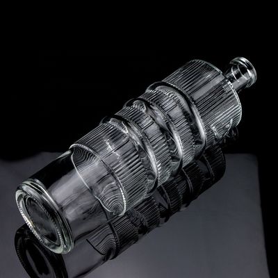 Λοξοφόρο μπουκάλι γυαλιού 750ml 1000ml Διαυγές Flint Gin Ρουμ Σαμπάνια Τεκίλα μπουκάλι ουίσκι με φελλό