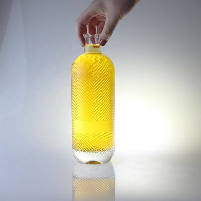 Διαφανές μπουκάλι γυαλιού 750 ml χωρητικότητας με επιπλέον χαραγμένο σχιστόλιθο με φελλό με χωρητικότητα 500 ml