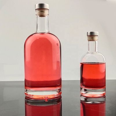 Παγκόσμιο κλασικό στρογγυλό σχήμα 70cl 75cl γυάλινο μπουκάλι για ποτό με προσαρμοσμένο λογότυπο