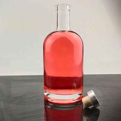 Παγκόσμιο κλασικό στρογγυλό σχήμα 70cl 75cl γυάλινο μπουκάλι για ποτό με προσαρμοσμένο λογότυπο