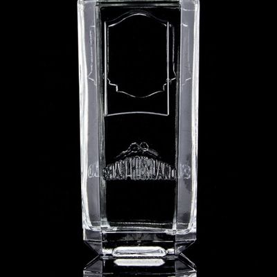 750 ml 75cl Super Flint Square Embossed Glass Flask με βιδωτό καπάκι Ρουμ Βότκα Ουίσκι