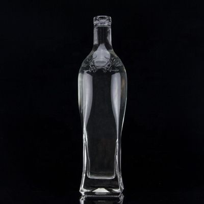 750 ml Super Flint Round Shoulder Square Based Rum Vodka Liquor γυάλινο μπουκάλι με φελλό