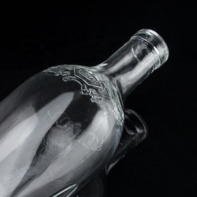 750 ml Super Flint Round Shoulder Square Based Rum Vodka Liquor γυάλινο μπουκάλι με φελλό