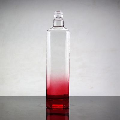 750 ml Γαλάζιο τετραγωνικό γυάλινο μπουκάλι με χρώμα κλίσης και λειτουργικά χαρακτηριστικά καπάκις με βίδα